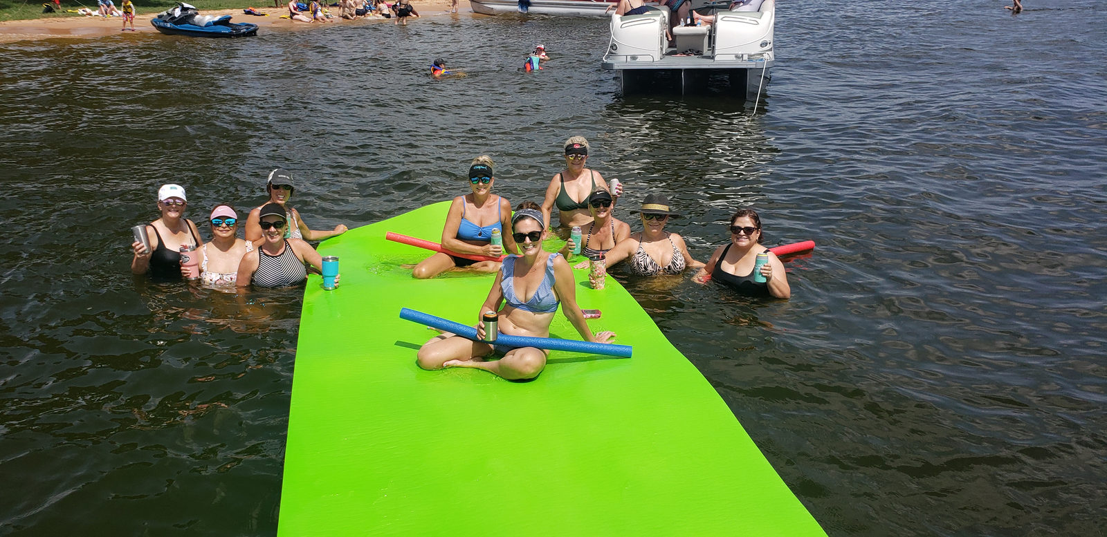 Friends on the float mat